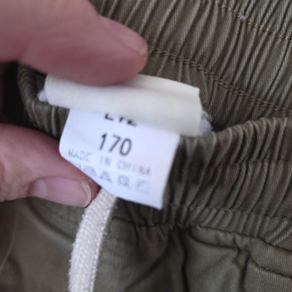Heron Preston Pants Kid's Size 170 Army Green Cargo Jogger Pockets Drawstring - Picture 6 of 8